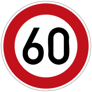 altes Verkehrsschild Schild  ENDE AUFHEBUNG Geschwindigkeitsbegrenzug 60 sechzig 